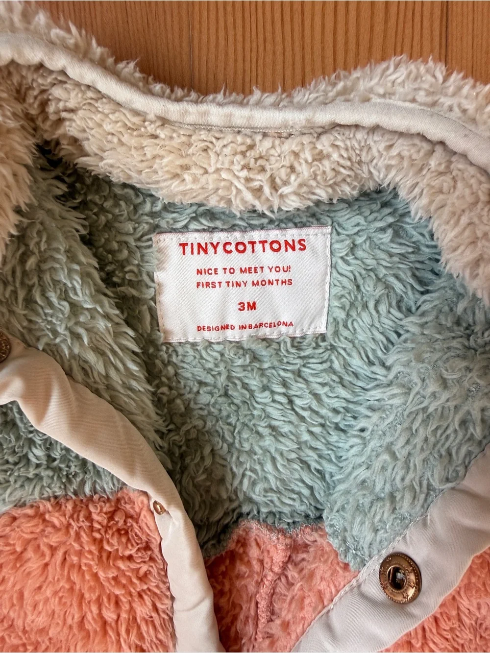 Tinycottons color block Plush Sherpa teddy onesie Jacket